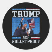Trump Bulletproof Fight Fist Legend Donald Trump 2 Ronde Sticker (Voorkant)