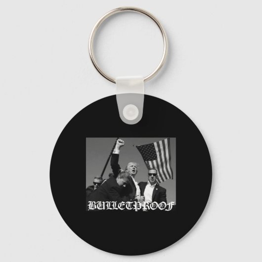 Trump Bulletproof Oud Engels lettertype Sleutelhanger (Voorkant)