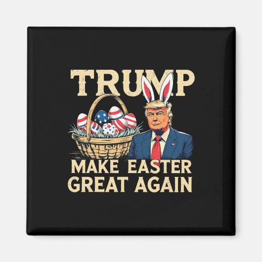 Trump Bunny Maak Pasen Groot Again Funny Pasen E Magneet (Voorkant)