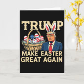 Trump Bunny Maak Pasen Groot Again Funny Pasen Eie Kaart (Gele Bloem)