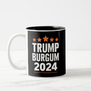 Trump Burgum voor President 2024 USA Verkiezing Tweekleurige Koffiemok