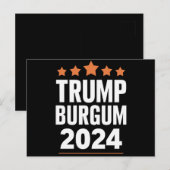 Trump Burgum voor President 2024 Verkiezingen VS Briefkaart (Voorkant / Achterkant)