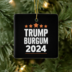Trump Burgum voor President 2024 Verkiezingen VS Keramisch Ornament