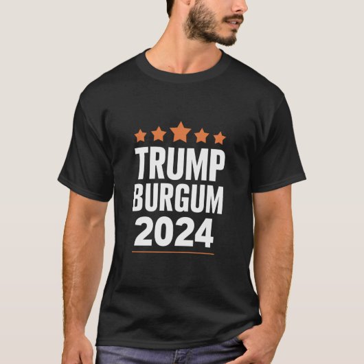 Trump Burgum voor President 2024 Verkiezingen VS T-shirt (Voorkant)
