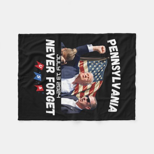 Trump Butler Pennsylvania nooit vergeten Fleece Deken (Voorkant (Horizontaal))
