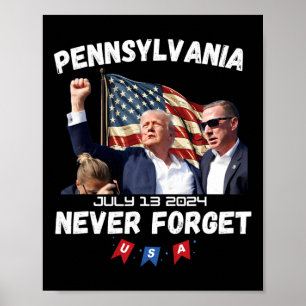 Trump Butler Pennsylvania nooit vergeten Poster