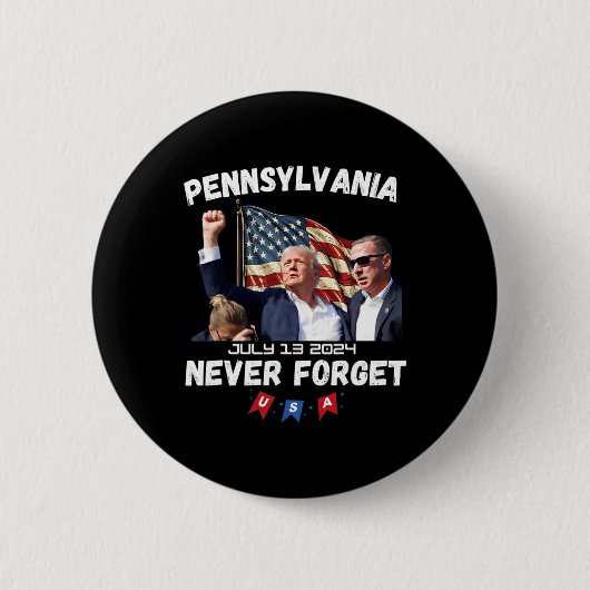 Trump Butler Pennsylvania nooit vergeten Ronde Button 5,7 Cm (Voorkant)