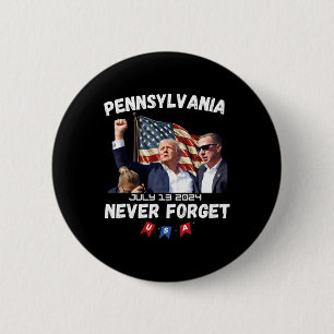 Trump Butler Pennsylvania nooit vergeten Ronde Button 5,7 Cm