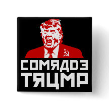 Trump Button: "COMRADE TRUMP" (zwart)