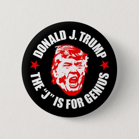 Trump Button: De "J" is voor Genius Ronde Button 5,7 Cm (Voorkant)