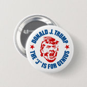 Trump Button: De "J" is voor Genius Ronde Button 5,7 Cm (Voorkant /achterkant)