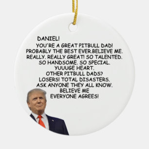 Trump Cadeau voor Pitbull Pap, hond Pap Cadeau Ker Keramisch Ornament