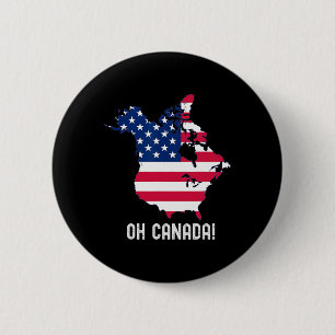 Trump Canada Usa 51e staat kaart Amerikaanse vlag Ronde Button 5,7 Cm