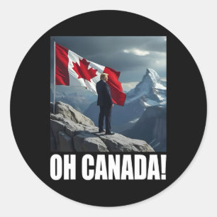 Trump Canada Vlag Mannen Vrouwen Kleding Ronde Sticker