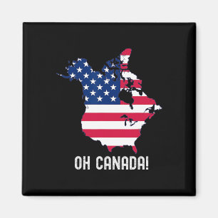 Trump Canada VS 51e staat kaart Amerikaanse vlag  Magneet