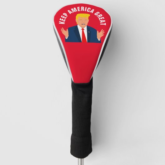 Trump cartoon Keep America Great golf driver cover (Voorkant)