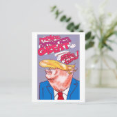 trump cartoon portret briefkaart (Staand voorkant)