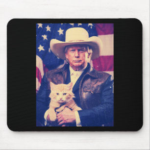 Trump Cat Shirt Funny Cowboy Donald Trump 2024 Ame Muismat