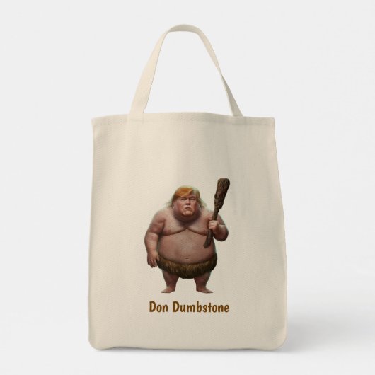 Trump Caveman Tote Bag (Achterkant)