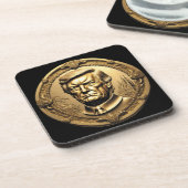TRUMP CGI Collectible Gouden Art-Coin Doubloon Bier Onderzetter (Linkerzijde)