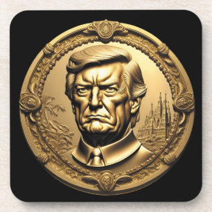 TRUMP CGI Collectible Gouden Art-Coin Doubloon Bier Onderzetter