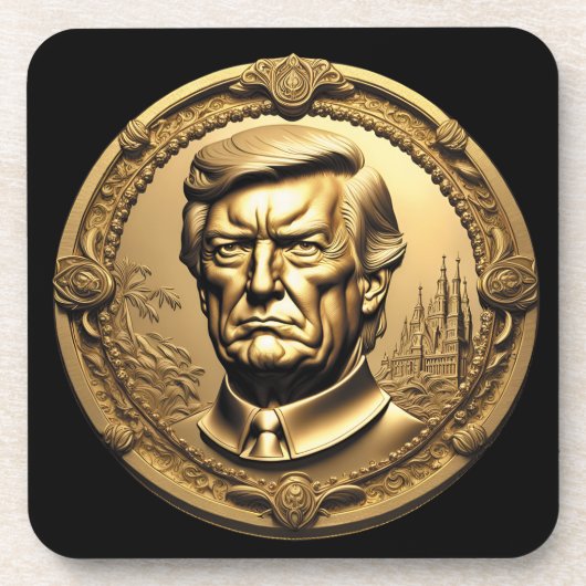 TRUMP CGI Collectible Gouden Art-Coin Doubloon Bier Onderzetter (Voorkant)