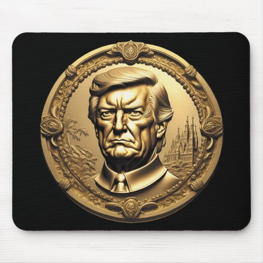 TRUMP CGI Collectible Gouden Art-Coin Doubloon Muismat (Voorkant)