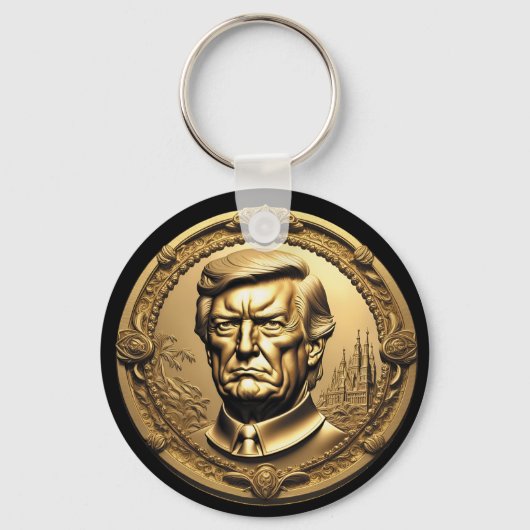 TRUMP CGI Collectible Gouden Art-Coin Doubloon Sleutelhanger (Voorkant)