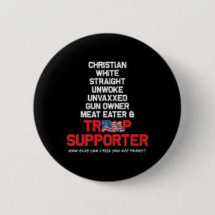 Trump Christelijke Witte Straight Republikein Onbe Ronde Button 5,7 Cm