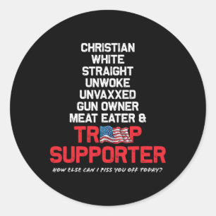 Trump Christelijke Witte Straight Republikein Onbe Ronde Sticker