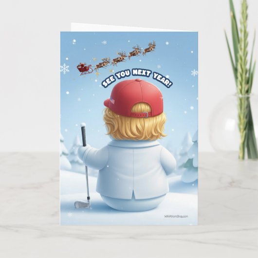 Trump Christmas Card | Snowman Trump Kaart (Achterkant)