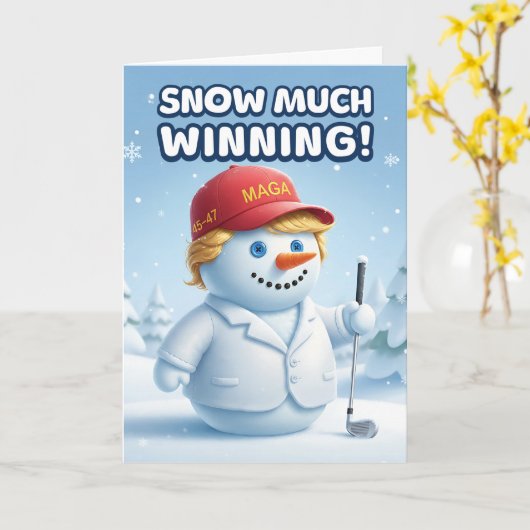 Trump Christmas Card | Snowman Trump Kaart (Gele Bloem)