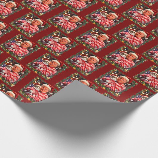Trump Christmas Cat Ugly Xmas Wrapping Paper Cadeaupapier (Hoek)