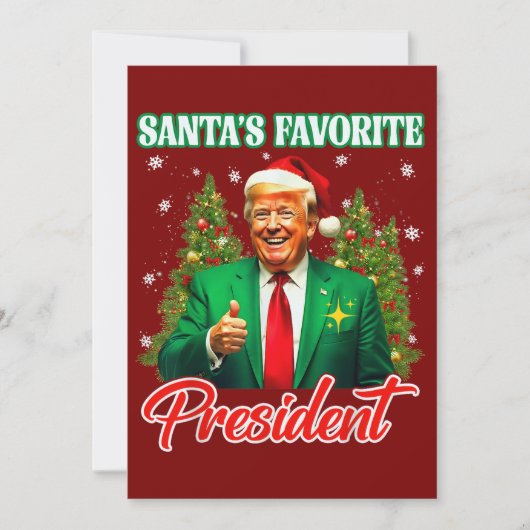 Trump Christmas Gift | Santa's Favorite President Feestdagenkaart (Voorkant)