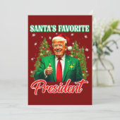 Trump Christmas Gift | Santa's Favorite President Feestdagenkaart (Staand voorkant)