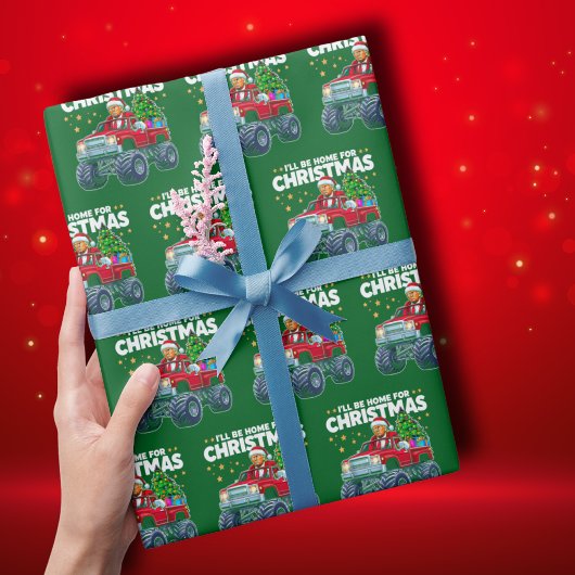 Trump Christmas | Ik ben thuis voor de groene kers Cadeaupapier