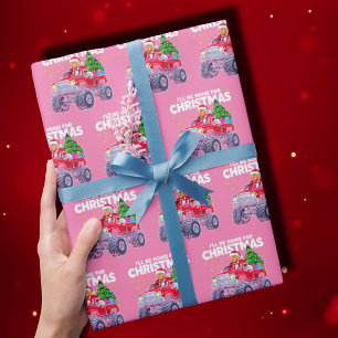 Trump Christmas Ik ben thuis voor de roze kerst Cadeaupapier