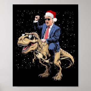 Trump Christmas Shirt Xmas T Rex Funny Trump Dinos Poster