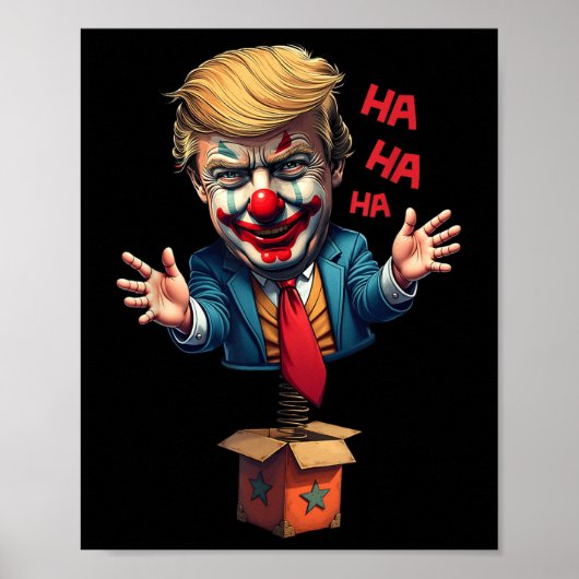 Trump circus clown grappige politieke humor poster (Voorkant)