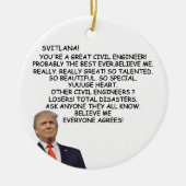 Trump Civil Engineer Ornament, grappig President Keramisch Ornament (Voorkant)