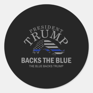 Trump Ckt De Blauwe Dunne Blauwe Lijn Vlag Politie Ronde Sticker