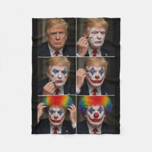 Trump Clown Dekbed Fleece Deken (Voorkant)