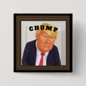 Trump/Clown Knop Vierkante Button 5,1 Cm (Voorkant)