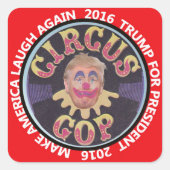 Trump Clown Vierkante Sticker (Voorkant)
