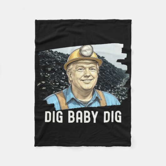 Trump Coalminer Dig Ba Fleece Deken (Voorkant)