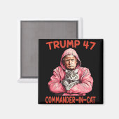 Trump Commandant in Cat Funny Cat en Trump Magneet (Voorkant / Achterkant)