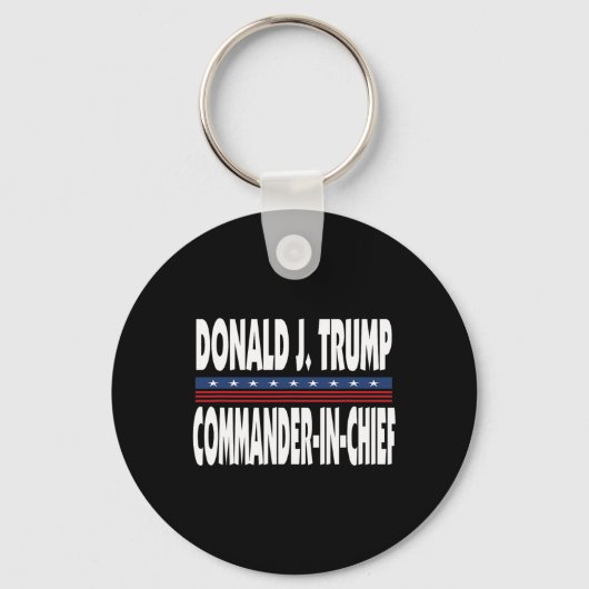 Trump Commandant in Chief President Republikeinse Sleutelhanger (Voorkant)