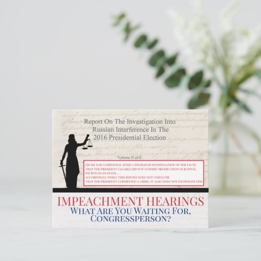Trump-congres Mueller-rapport over gerechtigheid a Briefkaart (Staand voorkant)