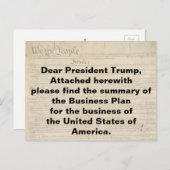Trump Constitution is het businessplan van de VS Briefkaart (Voorkant / Achterkant)