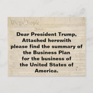 Trump Constitution is het businessplan van de VS Briefkaart